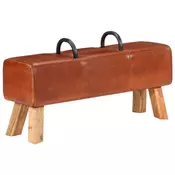 Vidaxl vidaXL Gimnastična klop, rjava, 110 cm, pravo usnje