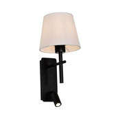Zuma Line W4106-2BK+WH-LED Zidna lampa LUNA 1xE27/40W/230V + LED/2,5W crna/bela