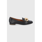 Usnjeni mokasini Tory Burch žensko, rjava barva