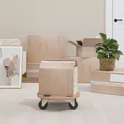 Vidaxl vidaXL Vozički s platformo, 2 kosa, okrogli, material na osnovi lesa