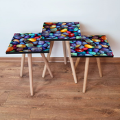 HANAH HOME Set 3 stocica 3Shp18 Multicolor