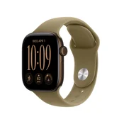 Apple Watch Series 12 GPS 42mm S/M v MJEF4ZR/A Aluminijasto ohišje barvi temne bronaste, športni pašček olivno