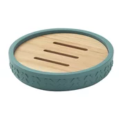 Prostostoječa posoda za milo THEA, zelena/bambus - Zelena - 120x23 mm - Gedy - THEA - 24 - Bambus; Poliresin - Posoda za milo - Krožni - 120 - 23 - 120 - 14