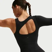 Nike Zenvy Womens Dri-FIT One-Sleeve Top - Black - Nylon/Elastane