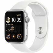 APPLE pametni sat Watch SE (2022) 44mm GPS, Silver (Sport Band, White)