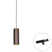 Design hanglamp donkerbrons incl. rail adapter 1-fase - Slimline Tubo