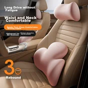 Helloleiboo Set jastuka za vrat i leda za auto sedište, Roze
