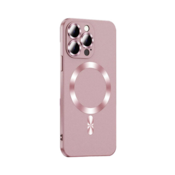 Silikonski ovitek Metalik MagSafe za iPhone 15 - roza