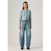 Levis for woman. 0039A-0002 Baggy Dad Barrel Jeans blue (32/32), Casual, Cotton, Denim