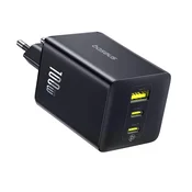 Baseus EnerFill FE11 100W brzi punjac na struju iz mreže, 2xUSB Type-C + 1xUSB Type-A, crna