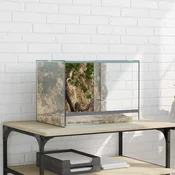 vidaXL Habitat za plazilce in dvoživke Bela 40 x 30 x 30 cm Steklo