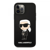 KARL LAGERFELD KLHCP12MSNIKBCK za iPhone 12/12 Pro črn silikonska zaščita - IML NFT Karls Full Body
