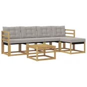Set vanjskih sofa 6 kom. Bijela i svjetlosiva