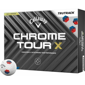 Callaway Chrome Tour X White Golf Balls Red/Blue TruTrack