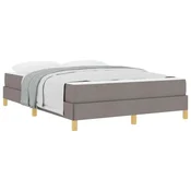 Vidaxl Postelja z vzmetnico z vzmetnico Taupe 140 x 190 cm blago