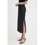 Lanena suknja Sisley boja: crna, maxi, širi se prema dolje
