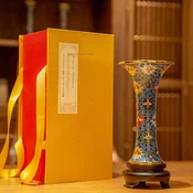Chinese and Foreign Enamel Art Museum Vaza Cloisonne Lotosa, Plava