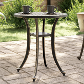 vidaXL Vrtni stol brončani O48x53 cm od lijevanog aluminija