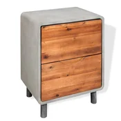 Nocni Stalak s Betonskim Izgledom Drvo Akacije 40x30x50 cm