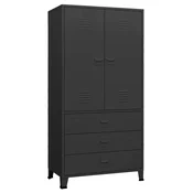 Vidaxl Industrijska garderobna omara črna 90x50x180 cm kovinska