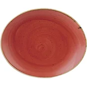 Plitev ovalni krožnik, coup, dolžina: 192 mm, Berry Red znamke CHURCHILL Stonecast (12 kos)