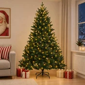 Umetno Zložljivo Božično Drevo 240 cm 300 LED Toplo bela