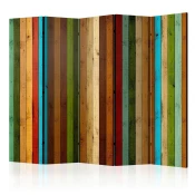 artgeist Paravan Wooden Rainbow Ii, 5-Delni, Akustičen