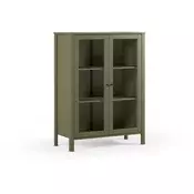 Zelena vitrina iz masivnega bora 90x120x40 cm Alessandra – Marckeric