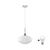 LED Viseča svetilka HARMA 1xE27/60W/230V premer 30 cm mat krom/bela