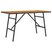 vidaXL vidaXL Črna jedilna miza 110x55x62 cm iz trdnega akacijevega lesa, (22015950)