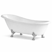 Casa Padrino Luxury Art Nouveau Bathtub White/Silver 170 cm - Made in Italy
