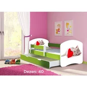 Deciji krevet ACMA II 160x80 F + dusek 6 cm GREEN40