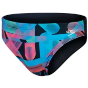 Speedo allover digital 7cm brief true navy/siren red s - uk32