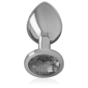 ALu anal plug black glass M