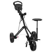 vidaXL Golf Trolej s sjedištem Crna 95 x 69 x 114 cm Željezo