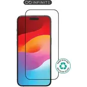 shumee eSTUFF INFINITE zaščitno steklo iz kaljenega stekla za iPhone 15 Pro, polna pokritost, Titan Shield, 50 kosov, ES501406-50BULK