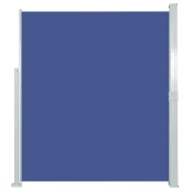 Uvlaciva bocna tenda za terasu 140 x 500 cm plava