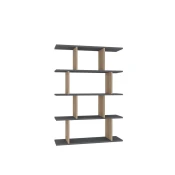 Hanah Home Harmon Anthracite Oak Polica za knjige 90x25x127.4 cm, Siva