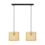 Luster na sajli ALBA 2xE27/60W/230V ratan/crna