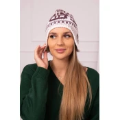 marka niezdefiniowana Womens cap Maryla K406 burgundy+white+beige