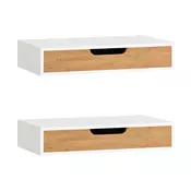 SoBuy SoBuy Nočna omarica z enim predalom Bela 40x24x8cm Sodobno FRG92-WNX2, (5000188775)