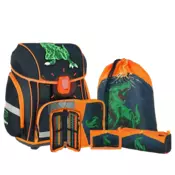 Šolska torba - 5 delni komplet SMART 3D z LED osvetlitvijo - T-Rex
