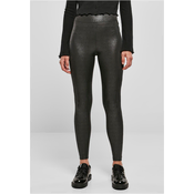 Womens high-waisted glamour leggings, bright black