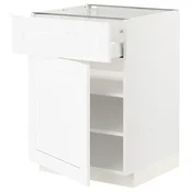 METOD / MAXIMERA Podni element s fiokom/vratima, bela Enköping/bela im. drveta, 60x60 cm