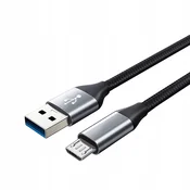 shumee Kabel USB - microUSB 2.0, ojačan, vzdržljiv, dolg 2 m opleten