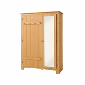 Garderobna omara iz masivnega bora z ogledalom v naravni barvi 120x170 cm Bertram – Storaa