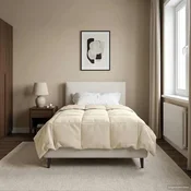Vidaxl Poletna odeja Šonerisan krema 135 x 220 cm Mikrovlakna