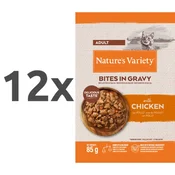 Natures Variety Bites in Gravy Cat Adult piščanec v omaki, vrečka - 85 g 12 x 85 g