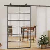 Klizna vrata od stakla ESG i aluminija 102 x 205 cm crna