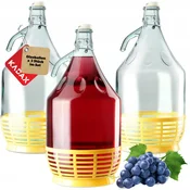 KADAX Demižon za vino 5L v košari s ključavnico, 3 kosi